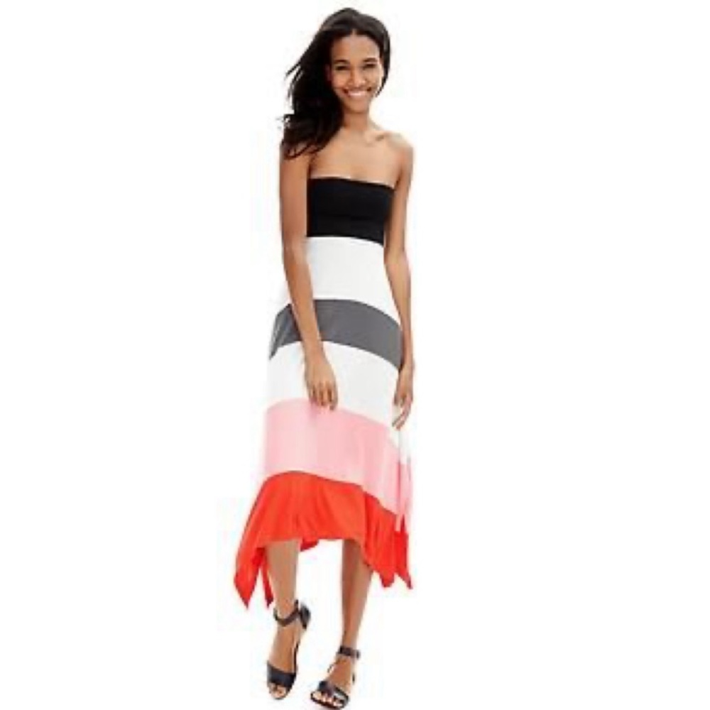 GAP : 4-in-1 Trapeze Dress Size Small Rainbow Stripe Strapless Maxi Midi Skirt